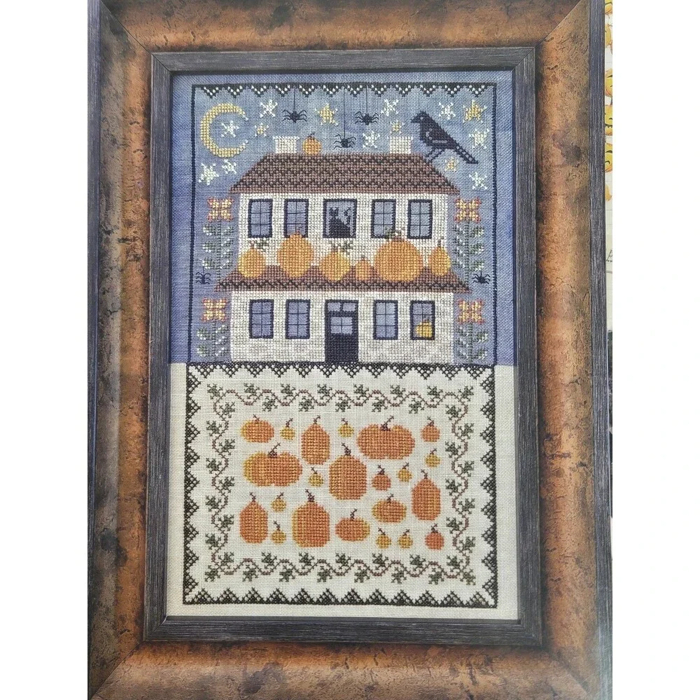 Hello From Liz Mathews The Pumpkin House Cross Stitch Pattern Halloween Pumpkin